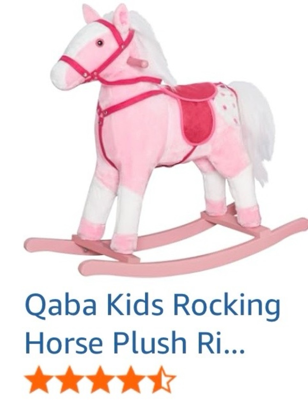 Pink Plush Rocking Horse with Soft Seat
